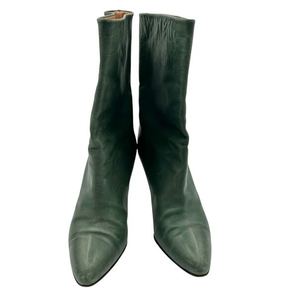 Pancaldi Women's Green Leather Mid Calf Boots Size EU 36 US 5.5-6 - Picture 4 of 14